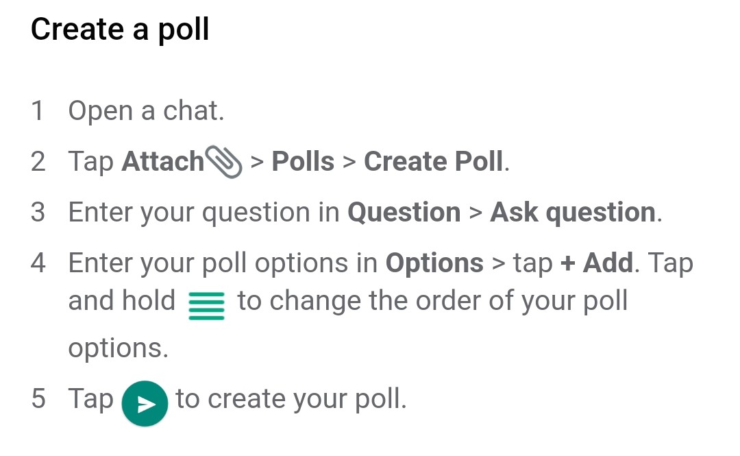 create poll in WhatsApp